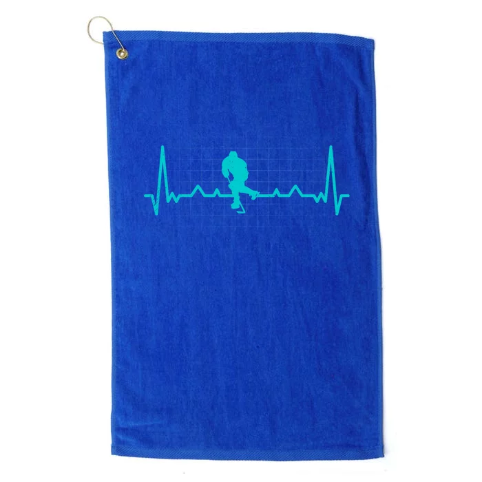 Ice Hockey Heart Rate Pulse Beat Ice Hockey Stick Gift Platinum Collection Golf Towel