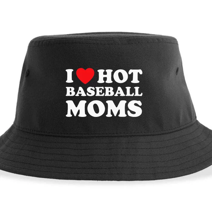 I Heart Hot Moms Baseball Mom Sustainable Bucket Hat