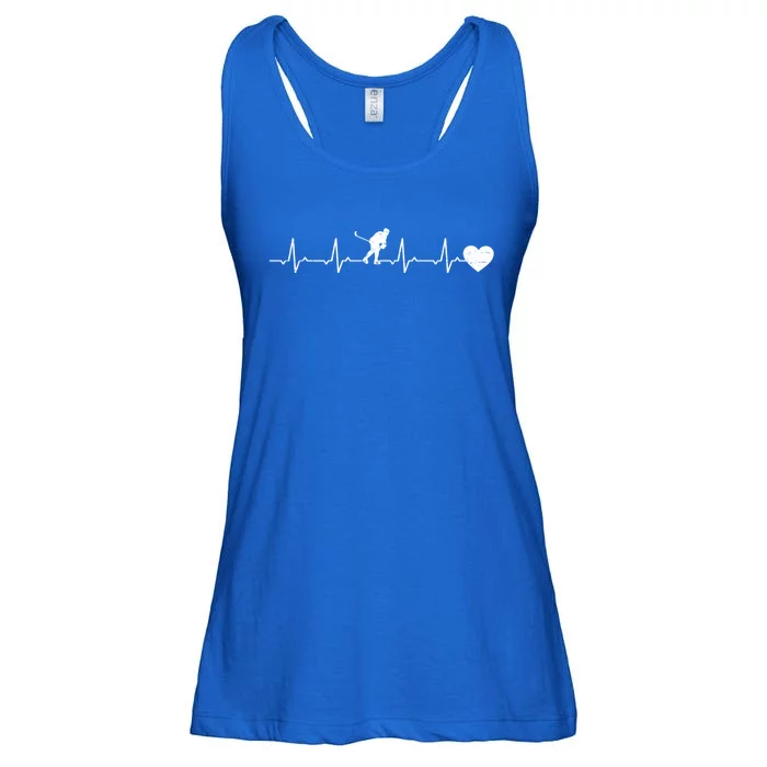 Ice Hockey Heartbeat Heart Ice Hockey Player Gift Ladies Essential Flowy Tank