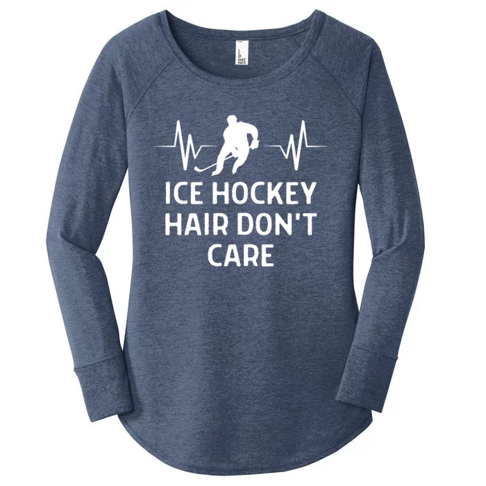 Ice Hockey Hair Dont Care Outfit Cute Gift Women's Perfect Tri Tunic Long Sleeve Shirt