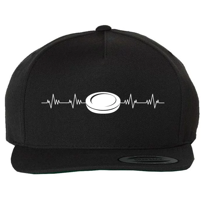 Ice Hockey Heartbeat Wool Snapback Cap