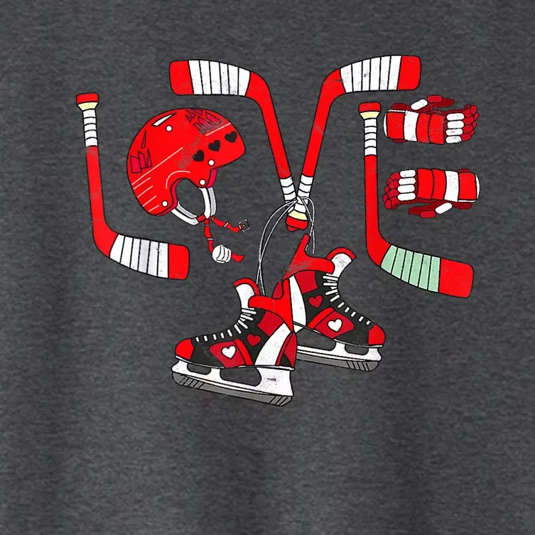 Ice Hockey Heart Valentines Day Love Gifts Goalie Women's Crop Top Tee