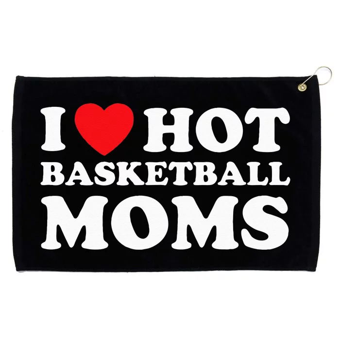 I Heart Hot Moms Basketball Mom Grommeted Golf Towel