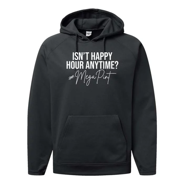 Isn't Happy Hour Anytime Mega Pint Funny Johnny Depp Performance Fleece Hoodie