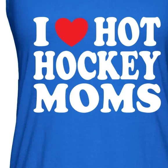 I Heart Hot Hockey Moms Funny I Love Moms Gift Ladies Essential Flowy Tank