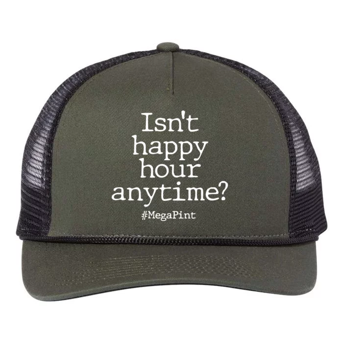 Isn't Happy Hour Anytime? #MegaPint Retro Rope Trucker Hat Cap