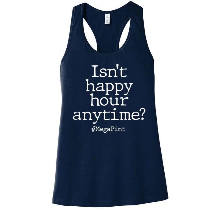 Isn't Happy Hour Anytime? #MegaPint Women's Racerback Tank