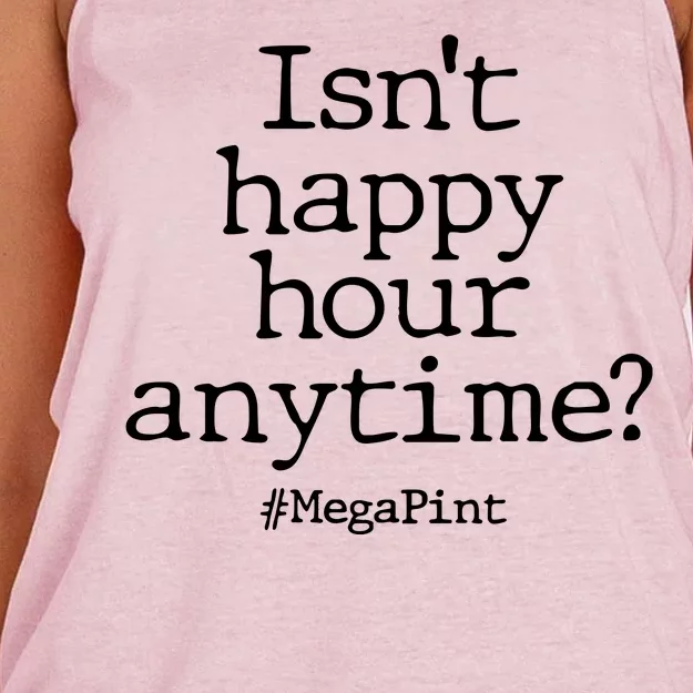 Isn't Happy Hour Anytime? #MegaPint Women's Knotted Racerback Tank