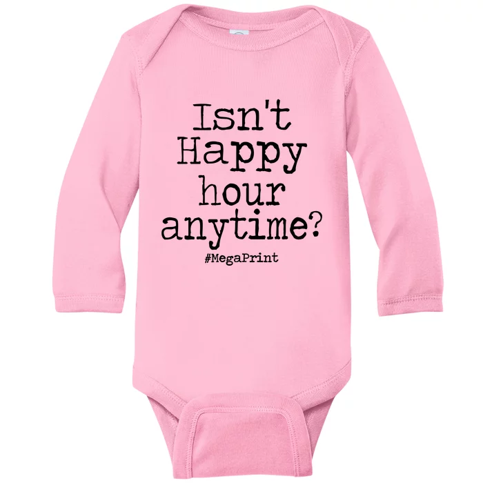 IsnT Happy Hour Anytime Mega Print Baby Long Sleeve Bodysuit