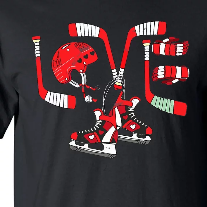 Ice Hockey Heart Valentines Day Love Gifts Goalie Tall T-Shirt