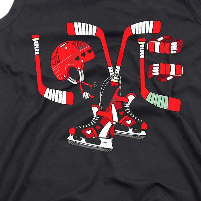 Ice Hockey Heart Valentines Day Love Gifts Goalie Tank Top