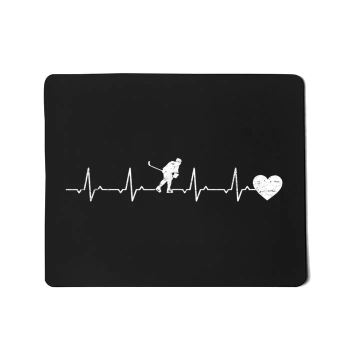 Ice Hockey Heartbeat Heart Ice Hockey Player Mousepad