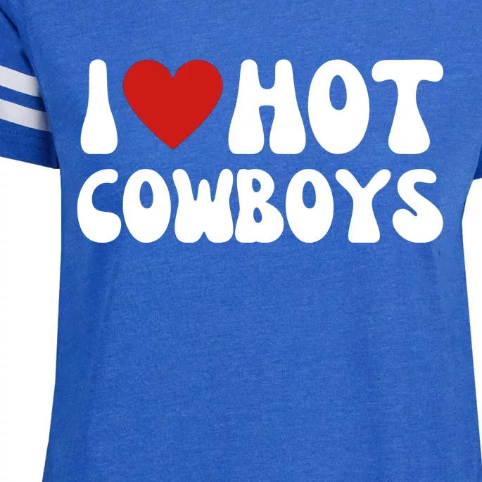 I Heart Hot Cowboys Love Funny Enza Ladies Jersey Football T-Shirt