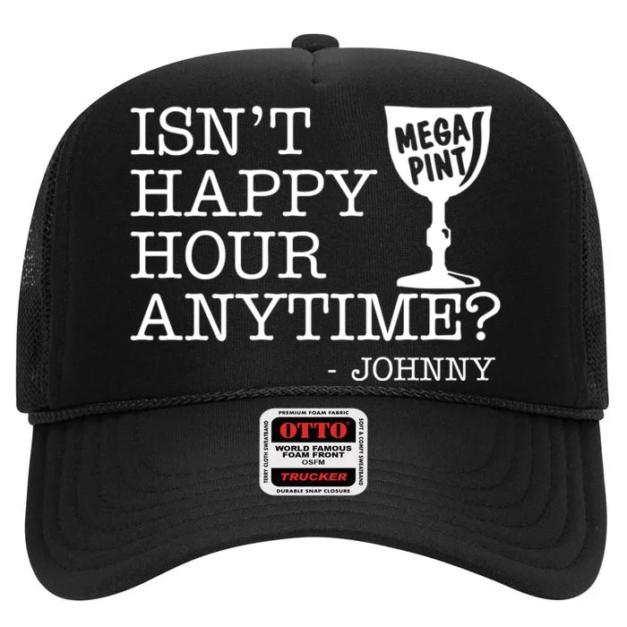 Isn't Happy Hour Anytime Mega Pint Johnny Depp High Crown Mesh Trucker Hat