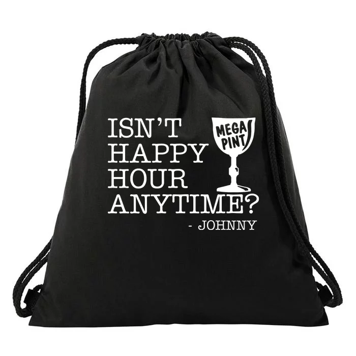 Isn't Happy Hour Anytime Mega Pint Johnny Depp Drawstring Bag