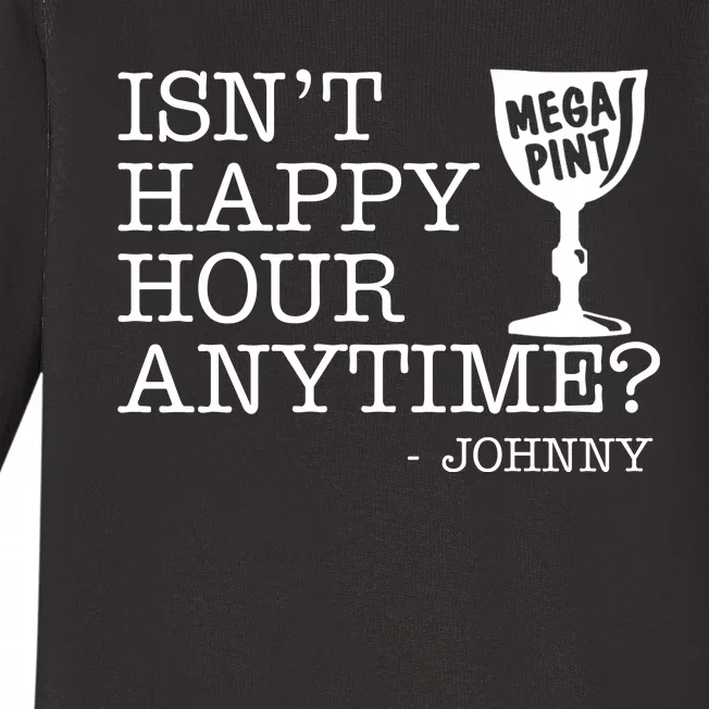 Isn't Happy Hour Anytime Mega Pint Johnny Depp Baby Long Sleeve Bodysuit