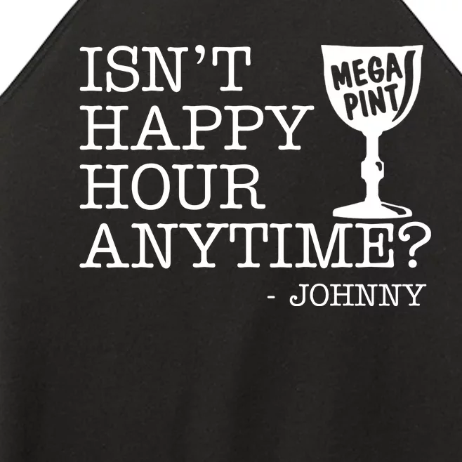 Isn't Happy Hour Anytime Mega Pint Johnny Depp Women’s Perfect Tri Rocker Tank