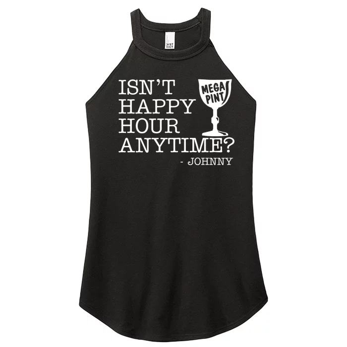 Isn't Happy Hour Anytime Mega Pint Johnny Depp Women’s Perfect Tri Rocker Tank