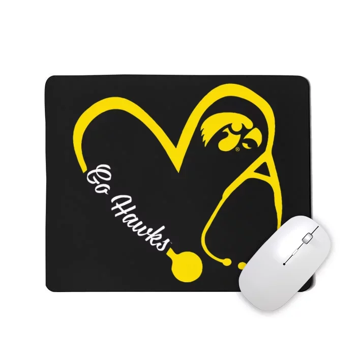 I.O.W.A Hawkeyes Heart 3 4 Nurse Mousepad