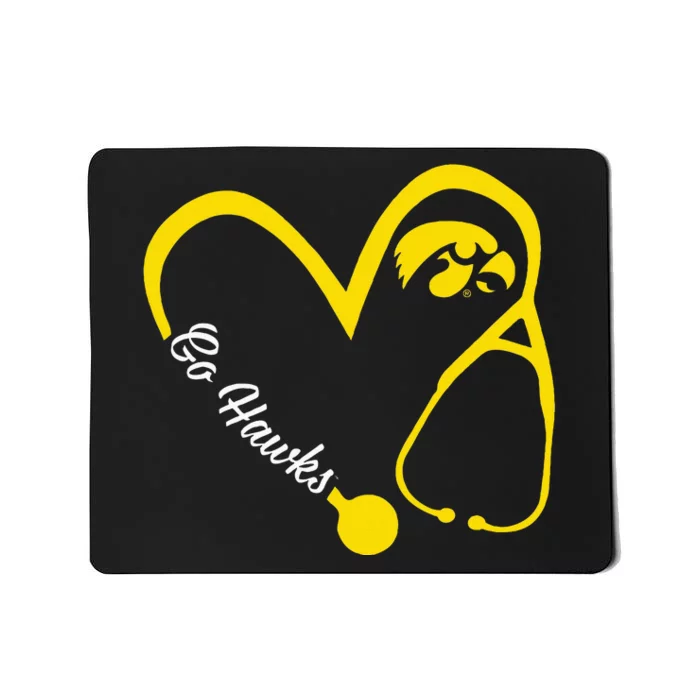 I.O.W.A Hawkeyes Heart 3 4 Nurse Mousepad