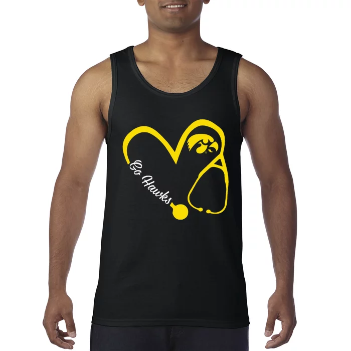 I.O.W.A Hawkeyes Heart 3 4 Nurse Tank Top