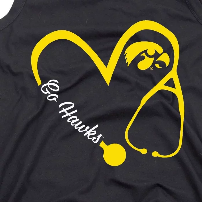 I.O.W.A Hawkeyes Heart 3 4 Nurse Tank Top