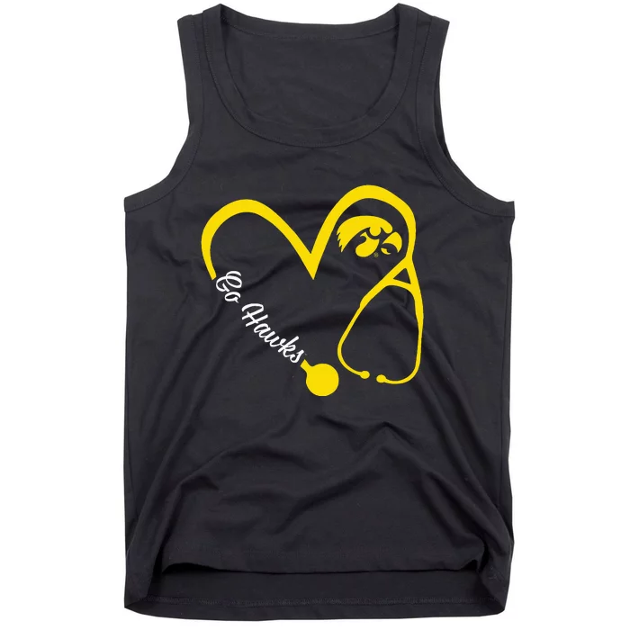 I.O.W.A Hawkeyes Heart 3 4 Nurse Tank Top