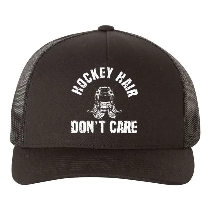 Ice Hockey Hair DonT Care Ice Hockey Player Girl Yupoong Adult 5-Panel Trucker Hat