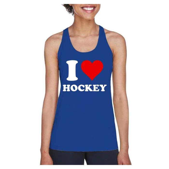 I Heart Hockey I Love Hockey Gift Women's Racerback Tank