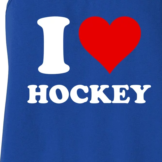 I Heart Hockey I Love Hockey Gift Women's Racerback Tank