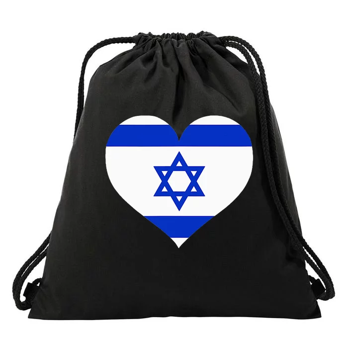 Israel Heart Drawstring Bag