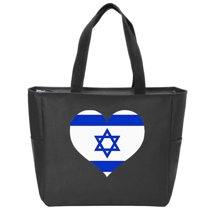 Israel Heart Zip Tote Bag