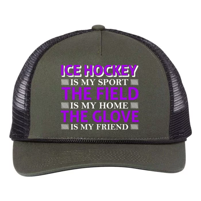 Ice Hockey Is My Sport Retro Rope Trucker Hat Cap