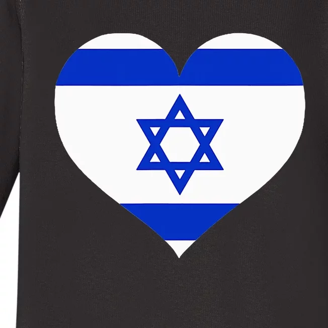 Israel Heart Baby Long Sleeve Bodysuit