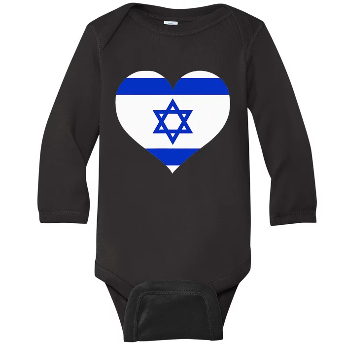 Israel Heart Baby Long Sleeve Bodysuit