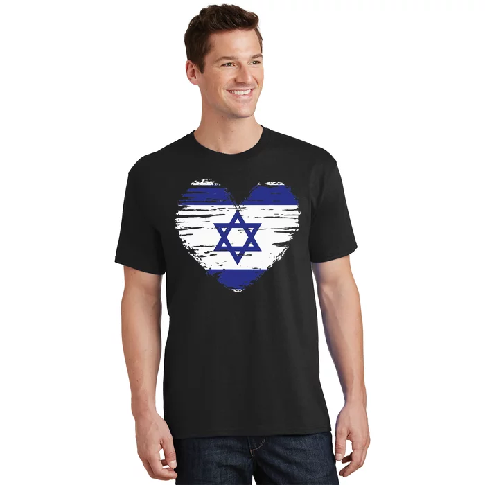 Israel Heart Israeli Flag Israeli Pride T-Shirt