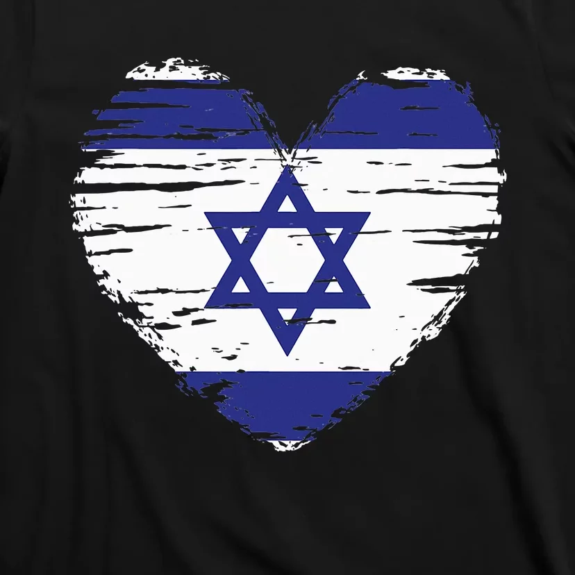 Israel Heart Israeli Flag Israeli Pride T-Shirt