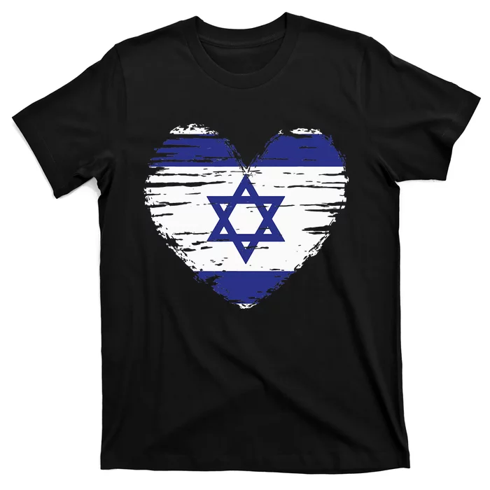 Israel Heart Israeli Flag Israeli Pride T-Shirt