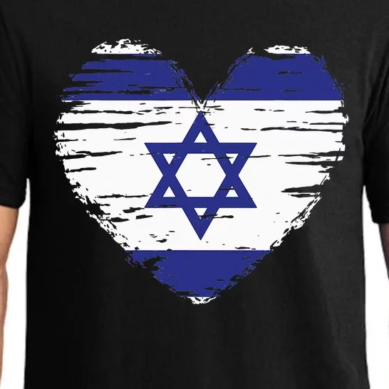 Israel Heart Israeli Flag Israeli Pride Pajama Set