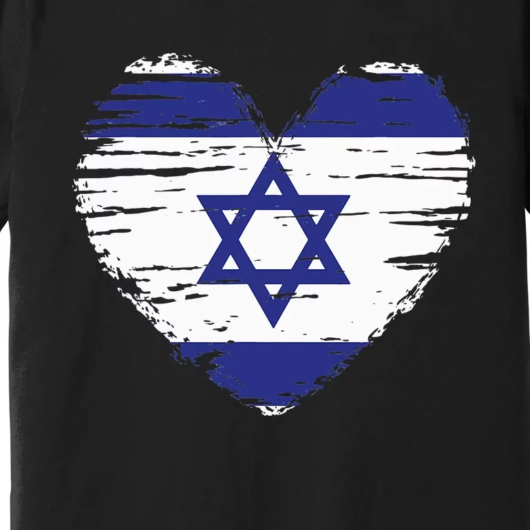 Israel Heart Israeli Flag Israeli Pride Premium T-Shirt