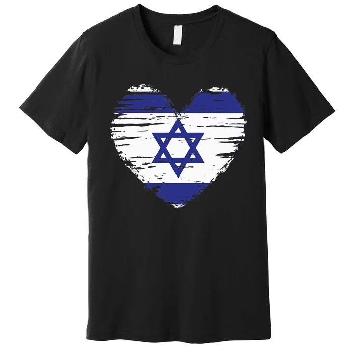 Israel Heart Israeli Flag Israeli Pride Premium T-Shirt