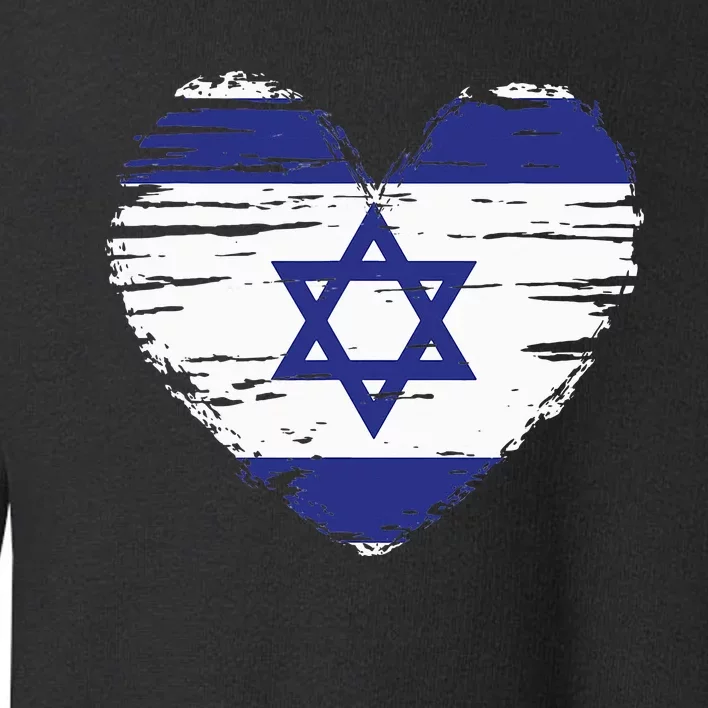 Israel Heart Israeli Flag Israeli Pride Toddler Sweatshirt