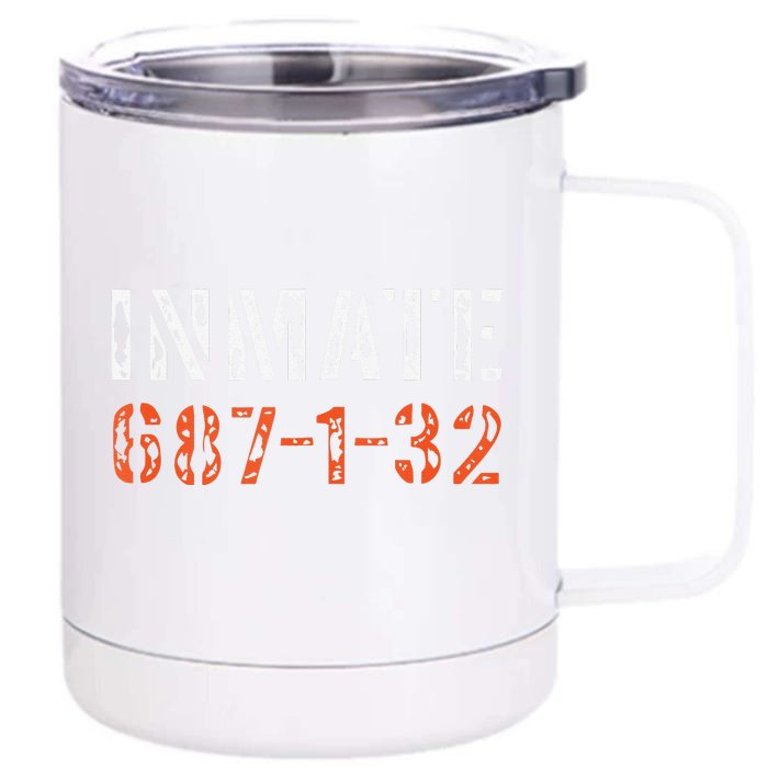 Inmate Halloween Inmate Jail Costume Gift Front & Back 12oz Stainless Steel Tumbler Cup