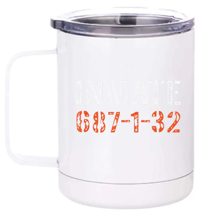 Inmate Halloween Inmate Jail Costume Gift Front & Back 12oz Stainless Steel Tumbler Cup