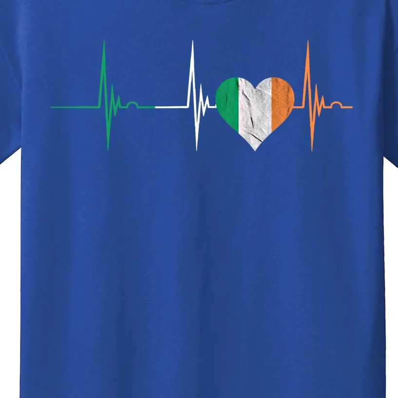 Ireland Heart Irish Heartbeat Ekg Pulse Celtic Irish Pride Cool Gift Kids T-Shirt