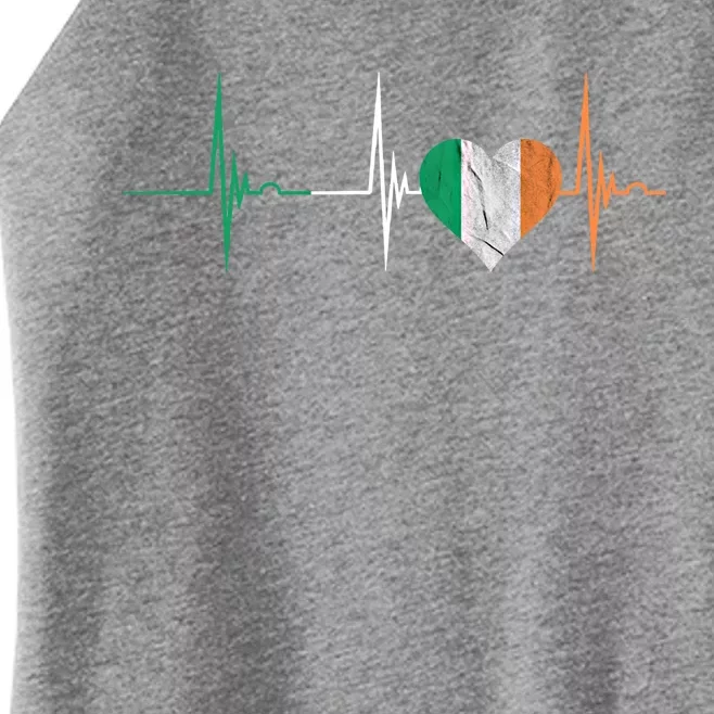 Ireland Heart Irish Heartbeat Ekg Pulse Celtic Irish Pride Cool Gift Women’s Perfect Tri Rocker Tank