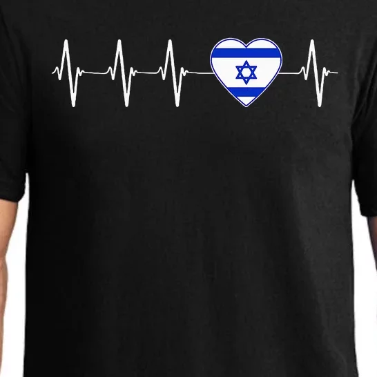 Israeli Heartbeat I Love Israel Flag Country Pro Jewish Gift Pajama Set