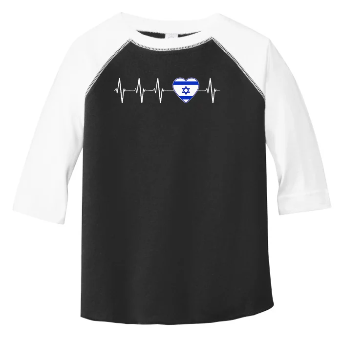 Israeli Heartbeat I Love Israel Flag Country Pro Jewish Gift Toddler Fine Jersey T-Shirt