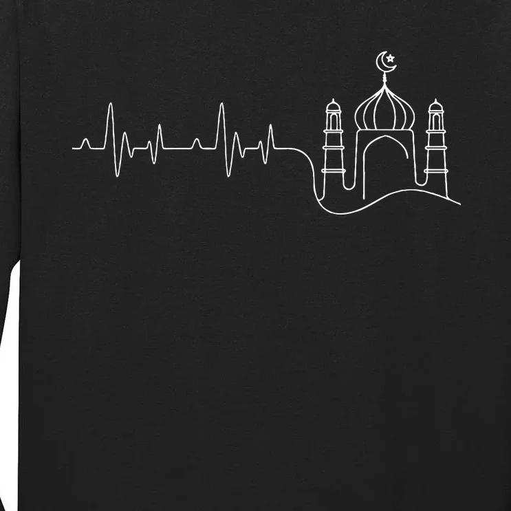 Islam Heartbeat Islamic Religion Ramadan Muslim Allah Tall Long Sleeve T-Shirt