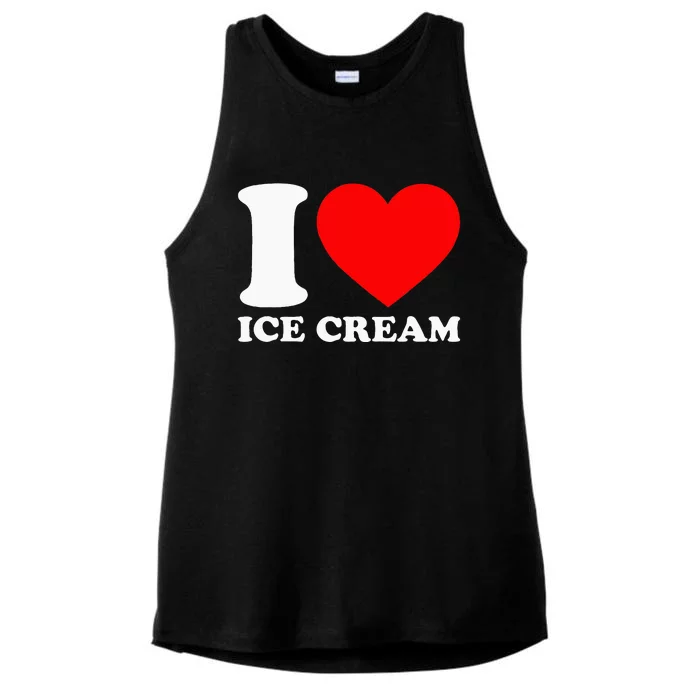 I Heart Ice Cream Food Love Ice Cream Ladies Tri-Blend Wicking Tank